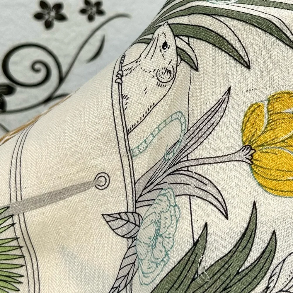 HERMES Precious Paradise Silk Shawl Carre 90 Multicolor Scarf Wrap - Picture 8 of 10